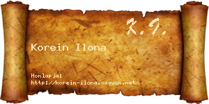 Korein Ilona névjegykártya